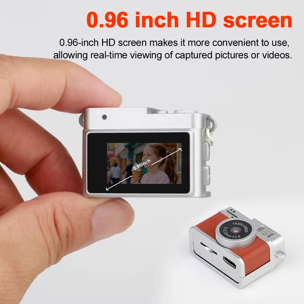 PixelSnap™ Retro Pocket Digital Camera  1080P Mini Video Camera with IPS Display & LED Flash