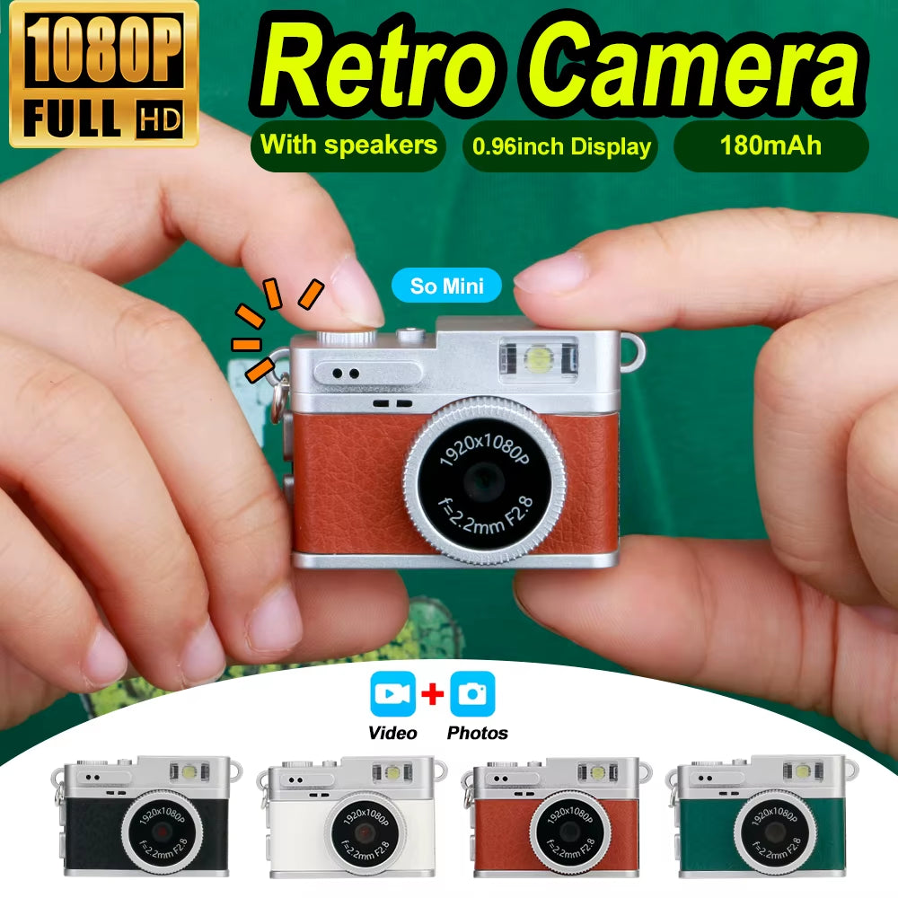 PixelSnap™ Retro Pocket Digital Camera  1080P Mini Video Camera with IPS Display & LED Flash
