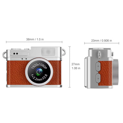 PixelSnap™ Retro Pocket Digital Camera  1080P Mini Video Camera with IPS Display & LED Flash